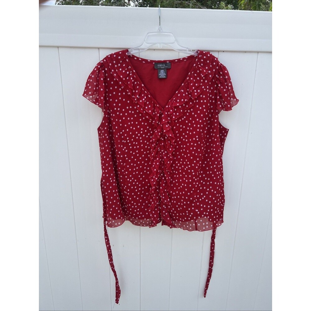 George 22W/24W Red White Polka Dot Top Lined